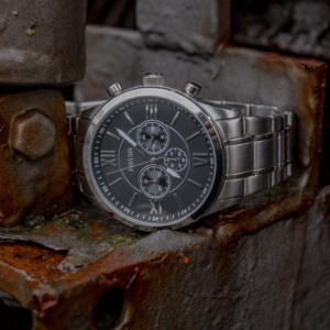 Fossil Grant Chronograph Stainless Steel Men’s Watch with Black Dial